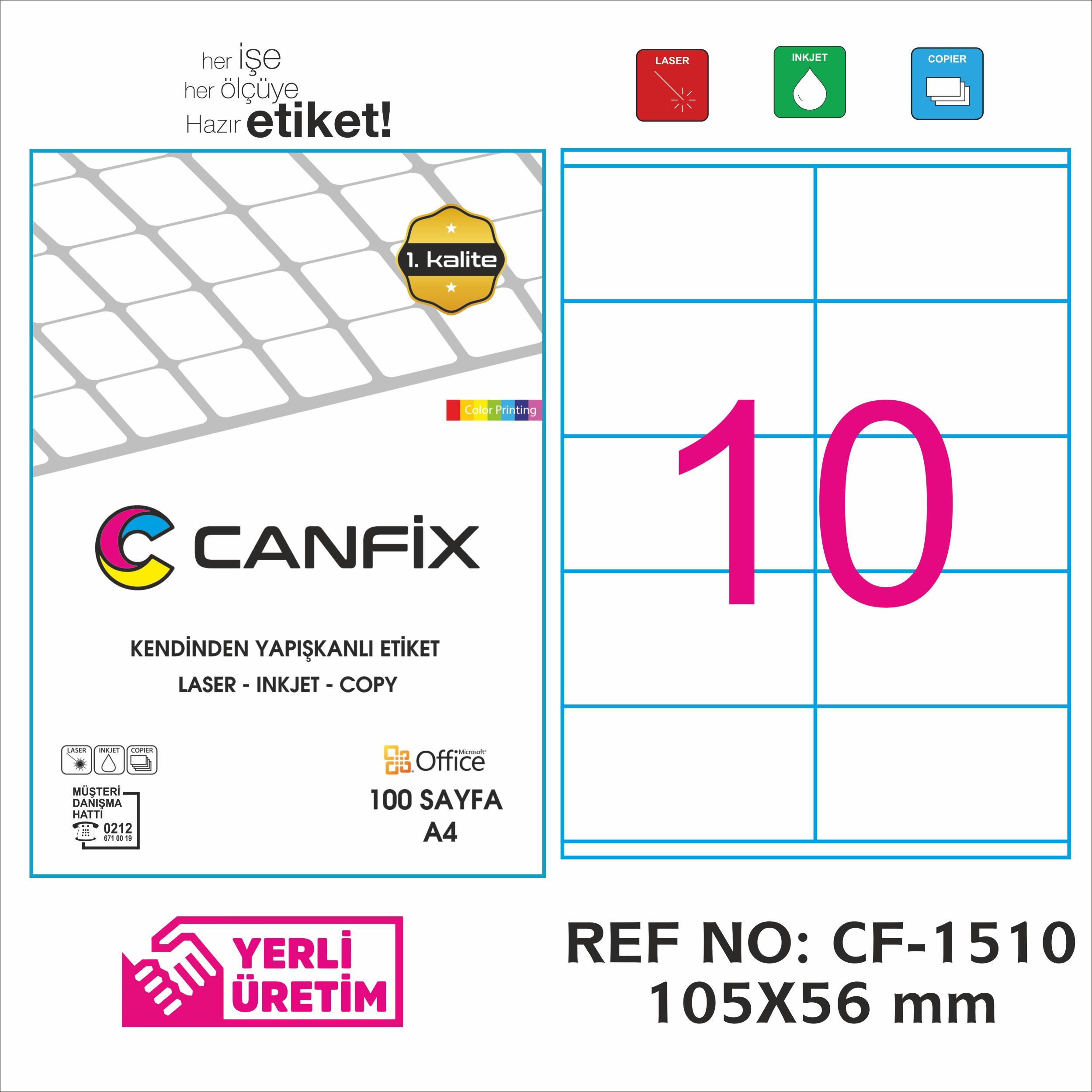 105*56 mm LASER ETİKET / 10 PAKET