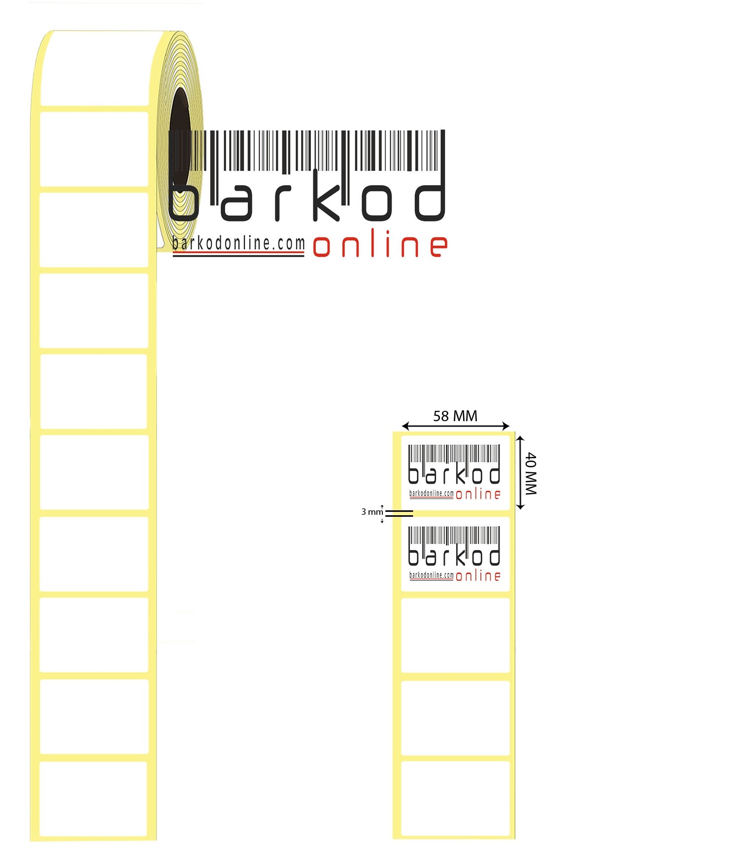 40 x 58mm. TERAZİ ETİKETİ (100 Rulo / 1 Koli)